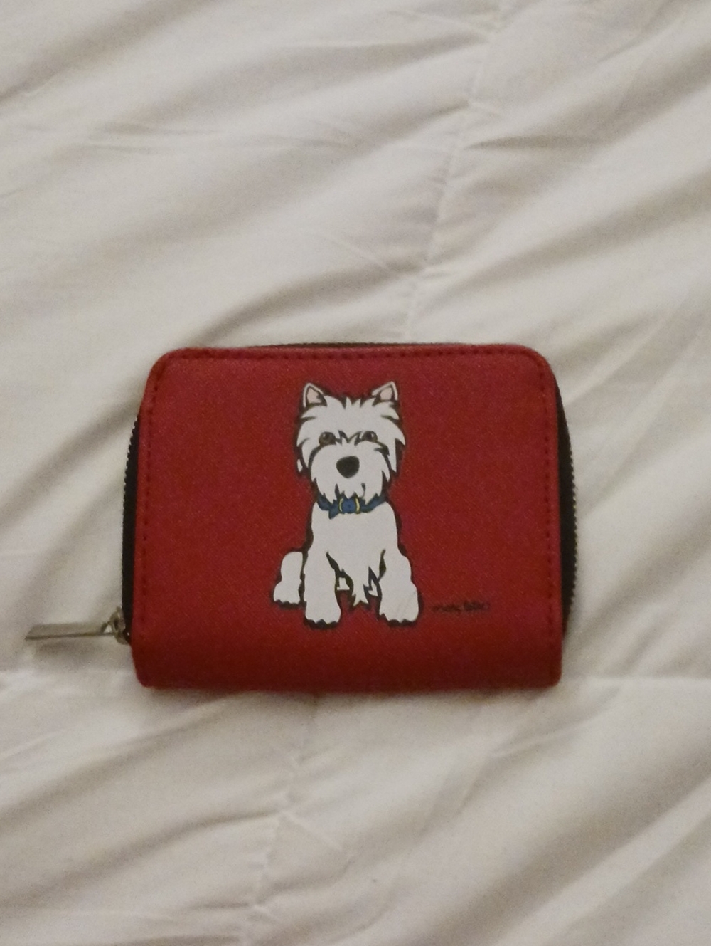 Marc Tetro West Highland Terrier zip-around wallet in red